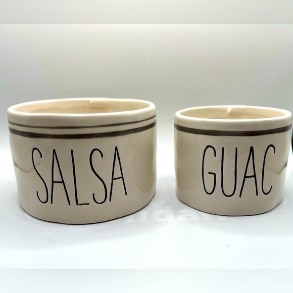 Mud Pie Salsa and Gauc nested ceramic servings bowls - Picture 1 of 9